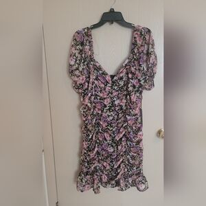 NWT Haute Monde Romantic Floral Mini Dress Womens Size 2xl